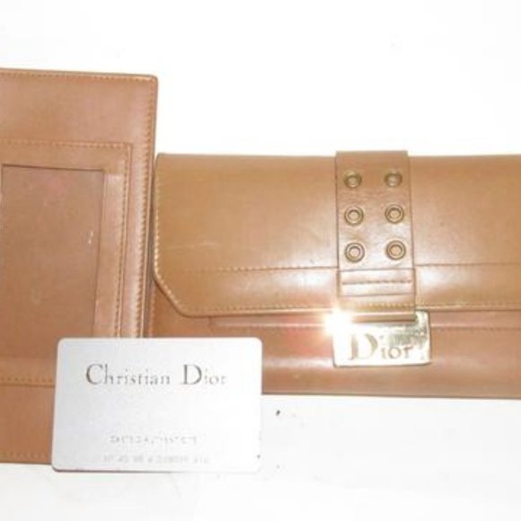 Christian Dior RARE XL Camel 2-Part Checkbook - Picture 4 of 8
